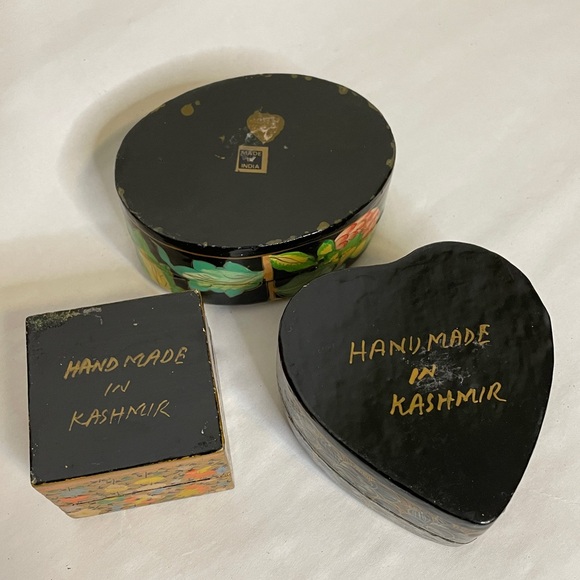 3 handmade trinket boxes from India - Picture 2 of 6